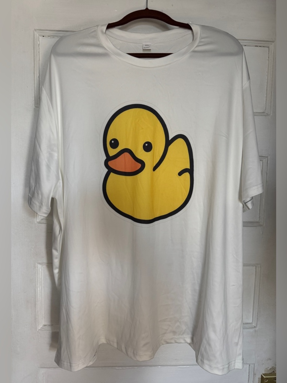 White Tee with Large Yellow Duck Graphic